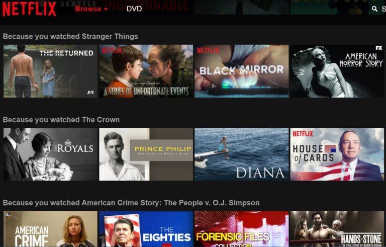 netflix product recommendations